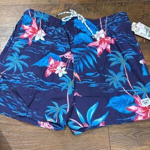 Spicy tuna Tropical Blue Floral Men's Swim Shorts xl